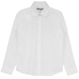 Load image into Gallery viewer, Girls Blouse with Pleats above Cuffs - Peter Pan Collar - no pocket - Tznius button
