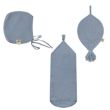 Load image into Gallery viewer, Baby Knitted Bonnet Cacoon And Lovey Set
