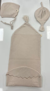Load image into Gallery viewer, Baby Knitted Bonnet Cacoon And Lovey Set
