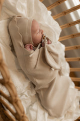 Load image into Gallery viewer, Baby Knitted Bonnet Cacoon And Lovey Set
