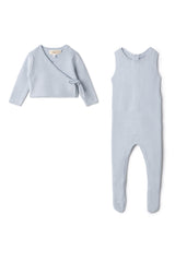 Load image into Gallery viewer, Baby Knitted Overall And Cardigan Set
