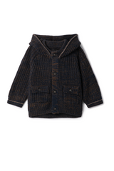 Load image into Gallery viewer, Boys Mix Knit Hoodie Jacket
