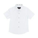 Load image into Gallery viewer, White Button Down Shirt with Contrast Print Inside Neck
