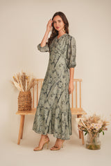 Load image into Gallery viewer, Ladies Dress with wrap piece, closed with spaghetti on side
