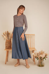 Load image into Gallery viewer, Ladies Skirt with front opend covered Buttons

