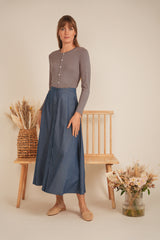 Load image into Gallery viewer, Ladies Skirt with front opend covered Buttons
