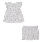 Load image into Gallery viewer, Baby Set Marrowedge at Ruffle Cap Sleeve Back Buttons Elastic Pants
