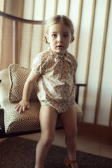 Load image into Gallery viewer, Baby Romper Elastic Cufffs Spagetty for Neck Bow Lace around Neck
