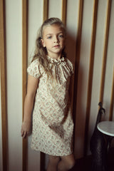 Load image into Gallery viewer, Dress Girls Elastic Cufffs Spagetty for Neck Bow Lace around Neck
