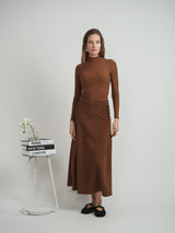 Load image into Gallery viewer, Ladies Skirt MIDI fourth Buttons on top side Invisible Side Zipper
