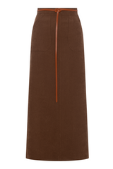 Load image into Gallery viewer, Ladies Skirt MIDI Two Front Pockets  Belt and Invisible Back Zipper
