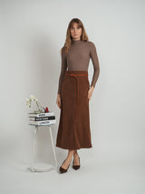 Load image into Gallery viewer, Ladies Skirt MIDI Two Front Pockets  Belt and Invisible Back Zipper
