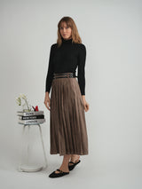 Load image into Gallery viewer, Double Belted Pleated Skirt
