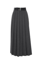 Load image into Gallery viewer, Double Belted Pleated Skirt
