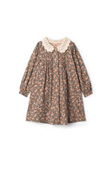 Load image into Gallery viewer, Girls Dress W/ Front Pleats &amp; Front Plaquet &amp; CROCHET Collar
