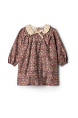 Load image into Gallery viewer, Girls Dress W/Cord Piping on front/ back Yoke &amp; arround Collar W/Spaguetti Bow &amp; Back Zipper
