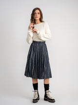 Load image into Gallery viewer, Ladies Skirt Sunburst messed up Pleats Marrowedge at Hem Elastic Waist
