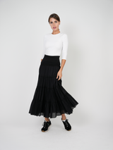 Load image into Gallery viewer, Ladies Tiered Midi Gauze Skirt
