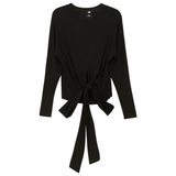 Load image into Gallery viewer, Ladies Ribbed Wrapping Tie Top
