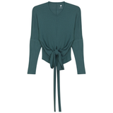 Load image into Gallery viewer, Ladies Ribbed Wrapping Tie Top

