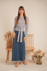 Load image into Gallery viewer, Ladies Ribbed Wrapping Tie Top
