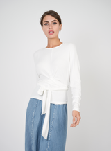 Load image into Gallery viewer, Ladies Ribbed Wrapping Tie Top
