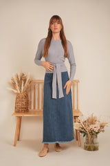 Load image into Gallery viewer, Ladies Ribbed Wrapping Tie Top
