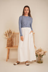 Load image into Gallery viewer, Ladies Knit Crew Neck Dolman Top With Center Seam
