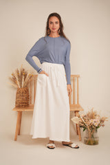 Load image into Gallery viewer, Ladies Knit Crew Neck Dolman Top With Center Seam
