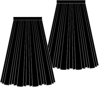 Midi Triple Box Pleated Skirt