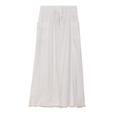 Load image into Gallery viewer, Ladies Chambray A Line Pocket Maxi Skirt
