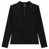 Load image into Gallery viewer, Ladies Ribbed Henley Collar Tee
