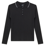 Load image into Gallery viewer, Ladies Ribbed Henley Collar Tee
