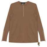 Load image into Gallery viewer, Ladies Ribbed Henley Maternity Top
