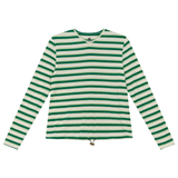 Load image into Gallery viewer, Ladies Striped V Neck Tee With Bungee Rope
