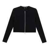 Load image into Gallery viewer, Ladies Cropped Zip Bomber Tee
