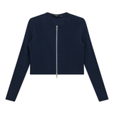 Load image into Gallery viewer, Ladies Cropped Zip Bomber Tee
