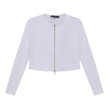 Load image into Gallery viewer, Ladies Cropped Zip Bomber Tee
