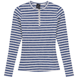 Load image into Gallery viewer, Ladies Wash Striped Henley Tee
