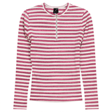 Load image into Gallery viewer, Ladies Wash Striped Henley Tee
