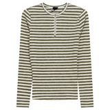 Load image into Gallery viewer, Ladies Wash Striped Henley Tee
