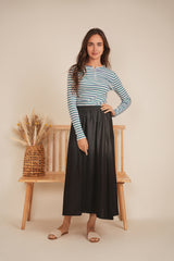 Load image into Gallery viewer, Ladies Wash Striped Henley Tee
