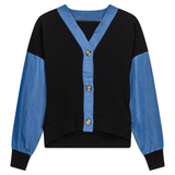 Load image into Gallery viewer, Ladies Denim Combo Cardigan
