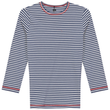 Load image into Gallery viewer, 3/4 Sleeve Striped Tee With Contrast Stitching
