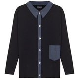 Load image into Gallery viewer, Ladies Maternity Rib Knit Sweater Color Blocked Jacket
