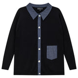 Load image into Gallery viewer, Ladies Maternity Rib Knit Sweater Color Blocked Jacket
