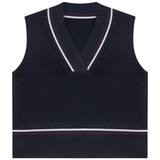 Load image into Gallery viewer, Ladies Rib Knit Vest With Contrast Stripes
