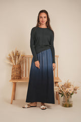 Load image into Gallery viewer, Ladies Denim Ombre A Line Maxi Skirt
