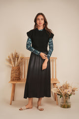 Load image into Gallery viewer, Ladies Denim Ombre A Line Midi Skirt
