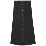 Load image into Gallery viewer, Ladies Flared Denim Maxi Button Skirt
